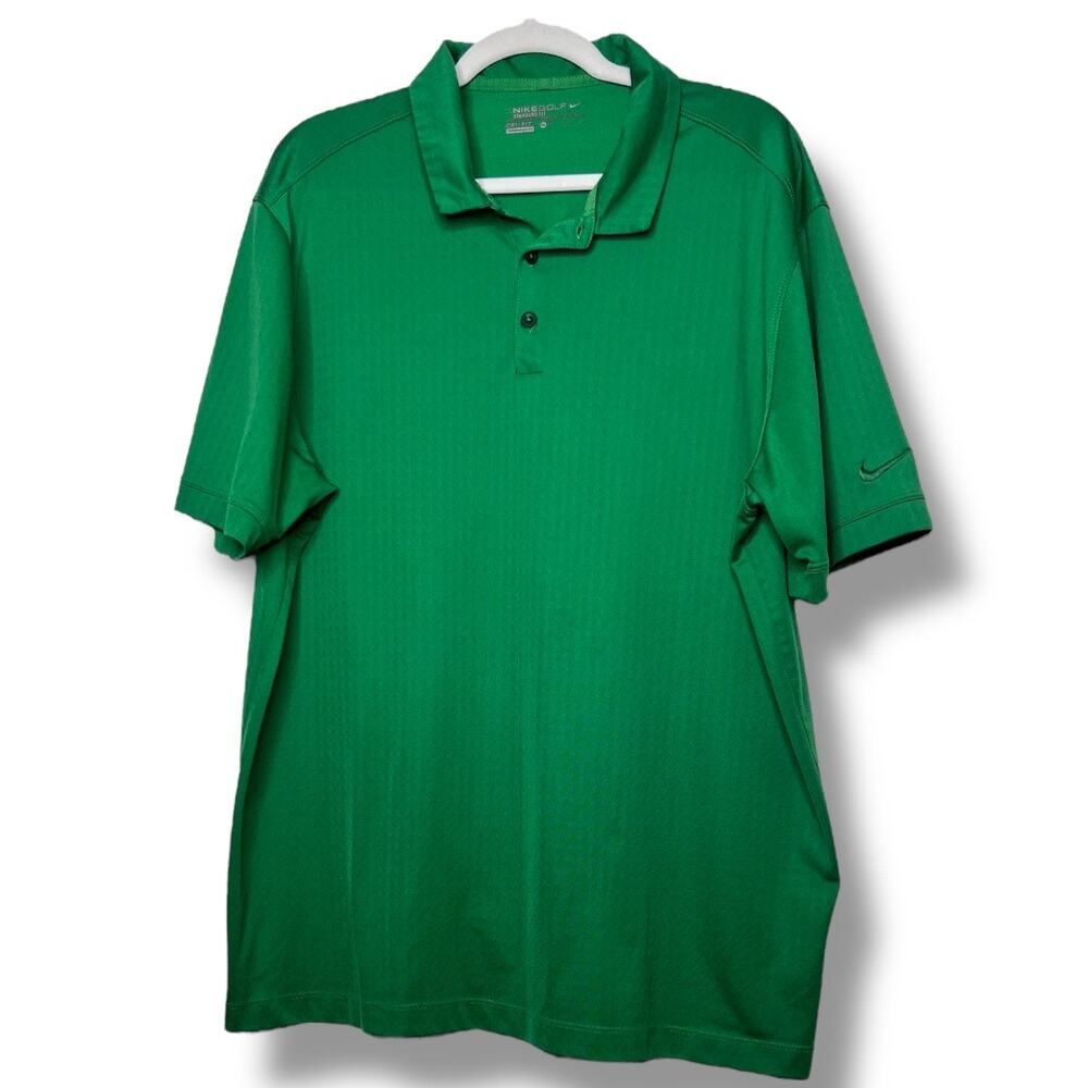 Men's Nike Golf Green Standard Fit Dri-Fit Polo Shirt Extra Large